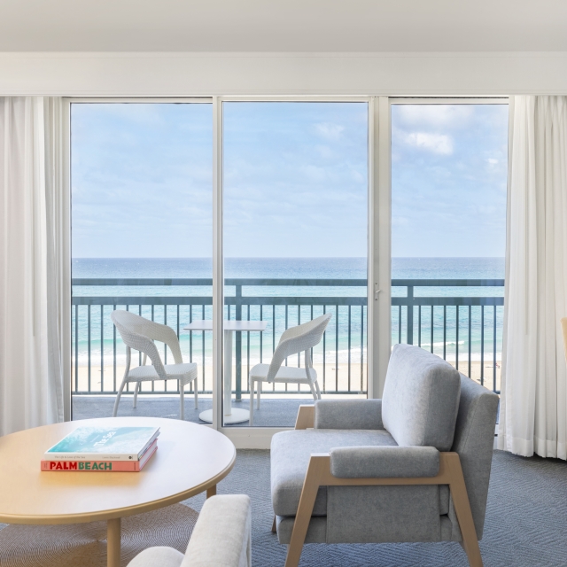 Spacious beachfront suite with panoramic ocean views in west palm beach