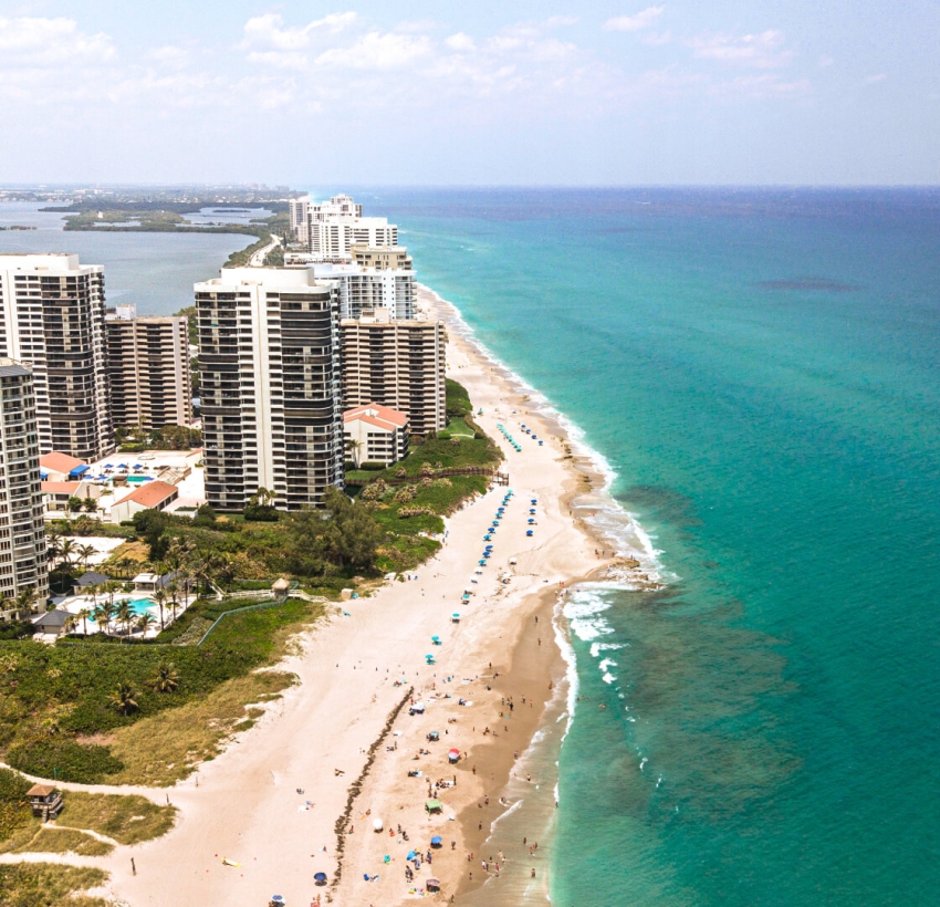 Aerial shot from The Singer Oceanfront Resort