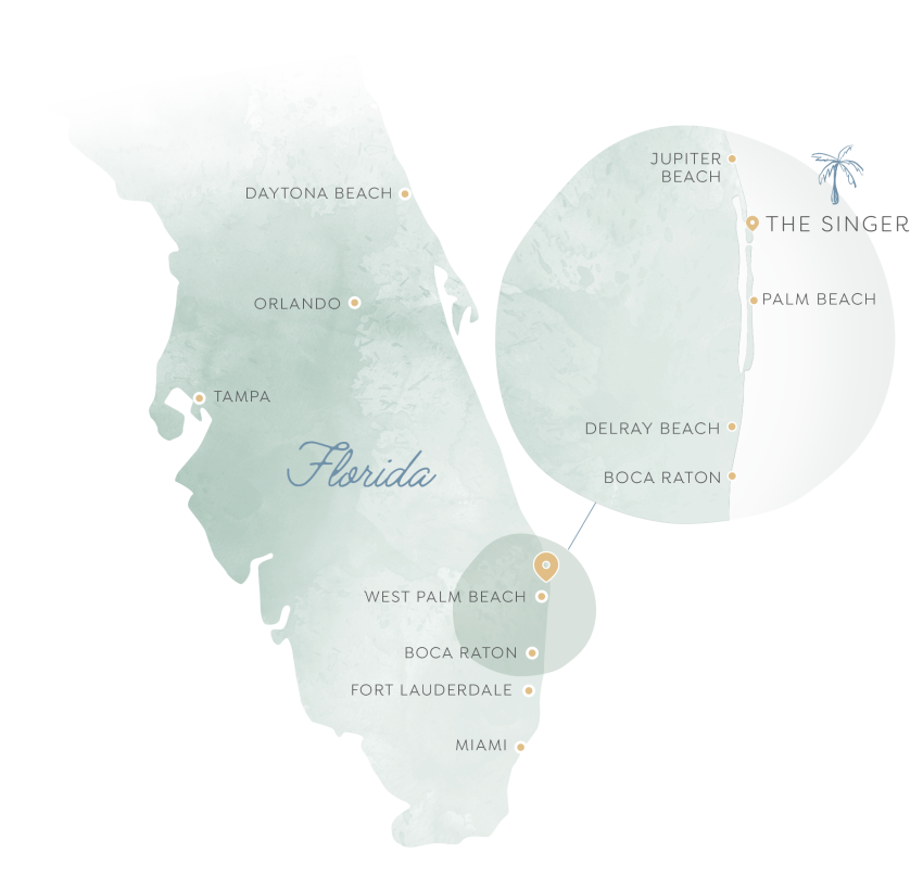 Singer Island map